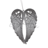 Dekoračné závesné anjelské krídla 15 cm - Strieborné