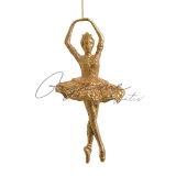 Dekoračná závesná baletka 18 cm - Zlatá