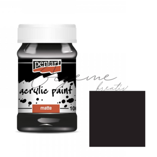 Akrylová farba matná PENTART 100 ml - Čierna