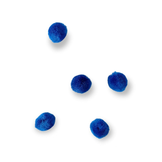 Plyšové POM POM guličky 2 cm / 5 ks - Tmavo modré