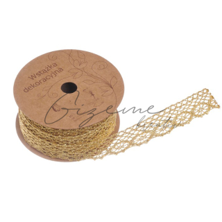 Dekoračná čipka 2 cm - Zlatá 